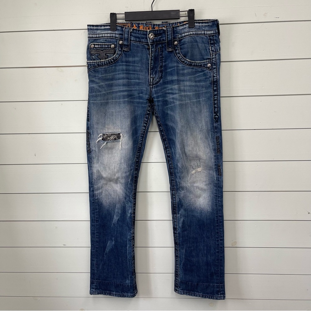 Rock Revival Luckett slim straight jeans men’s size 34 x 32